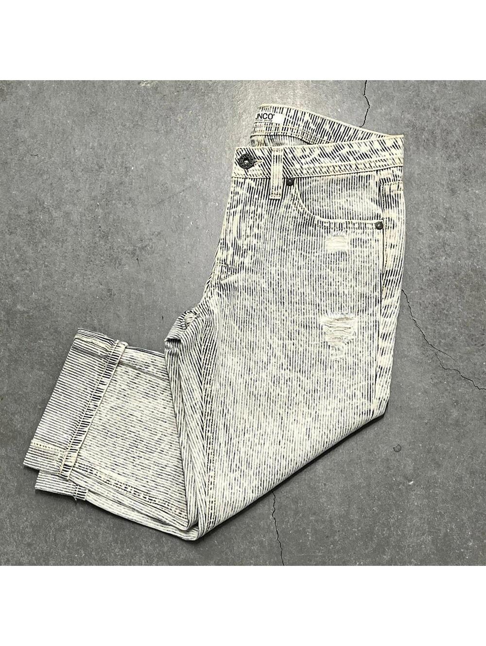 JNCO Forever Young Revival Cuffed Capri Striped Jeans